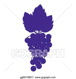 Vector Art - Silhouette purple color with bunch of grapes ...