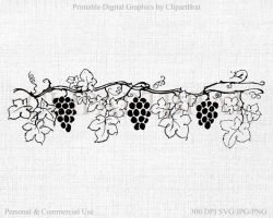 GRAPE VINE CLIPART Commercial Use Clipart Vector by ...