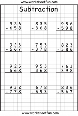 Addition With Regrouping 3rd Grade Math Worksheets 3 Digit Without ...