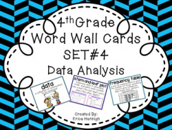 4th Grade Vocabulary Word Wall Cards Set 4: Data Analysis and Graphs TEKS