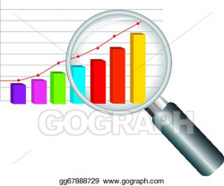 Vector Stock - Zoom magnifying colorful graph. Clipart ...