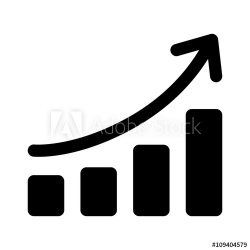 Growth chart / graph curve flat icon for apps and websites ...