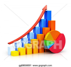 Clip Art - Growing bar graphs and pie chart. Stock ...