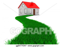 Stock Illustration - Road to house from grass. Clipart ...