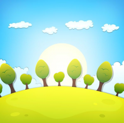 Cartoon blue grass Photo - Landscape - Vector | Resources ...