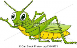 Vector - Green grasshopper cartoon - stock illustration ...