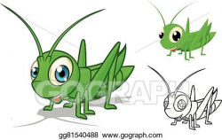 Vector Art - Detailed grasshopper cartoon . Clipart Drawing ...