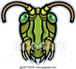 Vector Stock - Grasshopper-head-frnt-mascot. Stock Clip Art ...