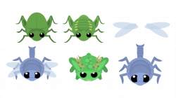 Grasshopper, Grasshopper nymph, Meganeura and Green Jackalope : mopeio