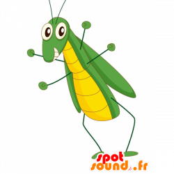 Purchase Mascot green and yellow grasshopper, praying mantis in 2D ...