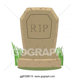 Vector Illustration - Old gravestone with cracks. tomb on ...