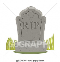 Clip Art Vector - Grave isolated. old gravestone with cracks ...