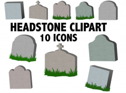 HEADSTONE CLIPART - Creepy halloween tombstone icons
