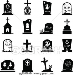 Vector Art - Gravestones and tombstones icons set. Clipart ...