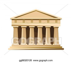 Vector Art - Greek temple icon isolated on white background ...