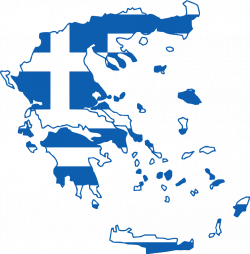 Map of Greece in the colors of the Flag of Greece | Greece Ελλάδα ...