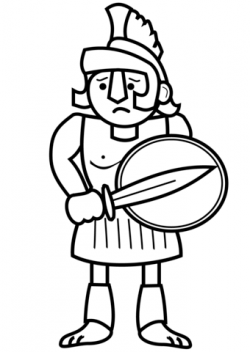 Cartoon Ancient Greek Soldier coloring page | Free Printable ...