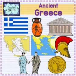 Ancient Greece map and art clipart
