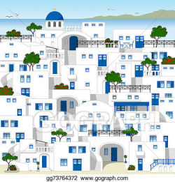 Stock Illustration - Typical greek houses. Clipart ...