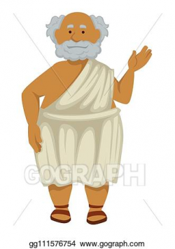 Vector Art - Greek philosopher in robe and sandals isolated ...