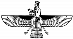 Faravahar (or Ferohar), one of the primary symbols of Zoroastrianism ...