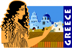 Greek Postcard Design - Vector Image
