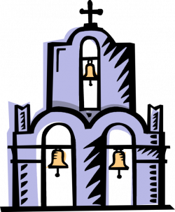 Three Church Bells, Santorini - Vector Image