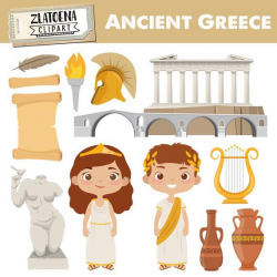 Greece Clip art Ancient Greece Clipart Travel clipart Greek clip art  Gladiator clipart Greece graphics Harp Greek Ancient civilizations