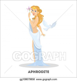 Vector Art - Aphrodite in white dress. greek beautiful ...