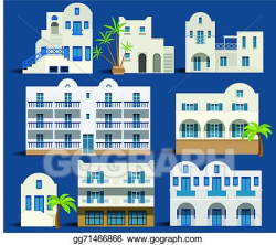 Vector Art - Greek houses. EPS clipart gg71466866 - GoGraph