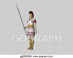 Drawing - Greek guard. Clipart Drawing gg3902950 - GoGraph