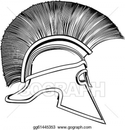 Vector Stock - Black and white ancient greek warrior helmet ...