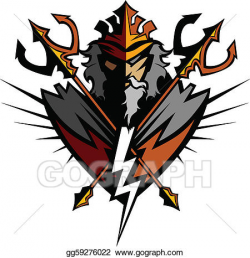 Vector Art - Titan mascot with trident and crown. EPS ...