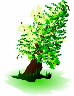 Clipart - apple tree oil painting