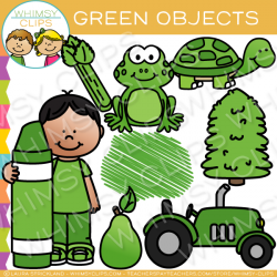 Green Color Objects Clip Art