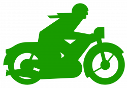 Clipart - green motorbiker