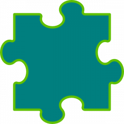 Blue-green Puzzle Piece Clip Art at Clker.com - vector clip art ...