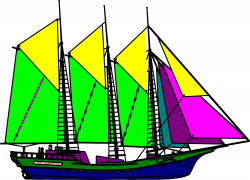 Clipart - colourful sailboat