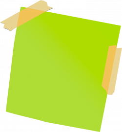 Green Sticky Note With Tape transparent PNG - StickPNG