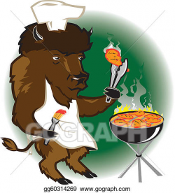 Vector Illustration - Bison grill chef. Stock Clip Art ...