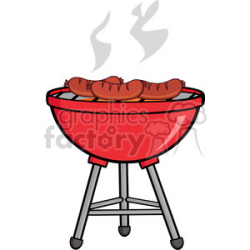 Grilled Sausages On Barbecue clipart. Royalty-free clipart # 386548