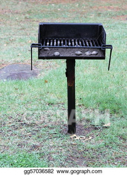 Clip Art - Outdoor grill at park picnic area. Stock ...