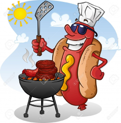 Grilling Hot Dogs Clipart