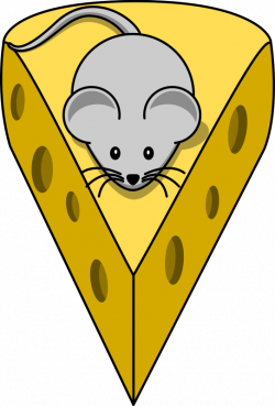 Clipart - Cartoon mouse on top of a cheese