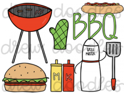 BBQ Grill Digital Clip Art Set
