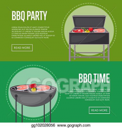 Vector Illustration - Bbq party flyers with meats on ...