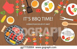 EPS Vector - Cooking banner with grill top view. Stock ...