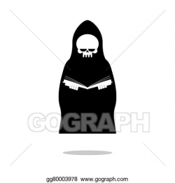 EPS Illustration - Death of reading book. grim reaper in ...