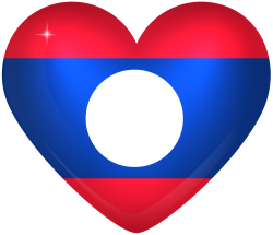 Laos Large Heart Flag | Gallery Yopriceville - High-Quality Images ...