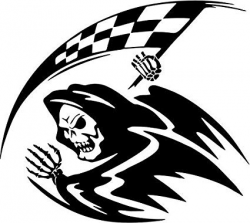 Amazon.com: Grim Reaper Checkered Flag Skull Vinyl Decal ...